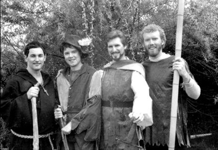Friar Ruck (Bill Loeffler), Will Scarlet (Phil Gidsy), Robin Hood (Brian King), Little John (Dave Reed)
