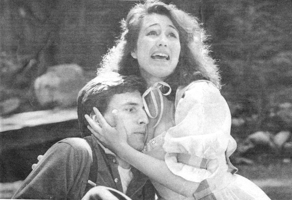 Meg (Jackie Rosin) clutches Jeff to her Brigabosom.